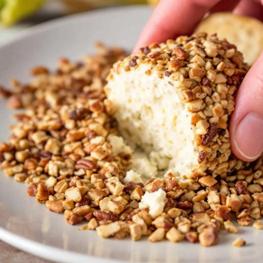 Keto Dried Beef Cheese Ball with Chives and Pecans extra:step_roll