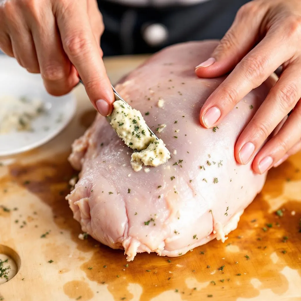 Keto Crockpot Turkey Breast with Garlic Herb Butter extra:step_butter