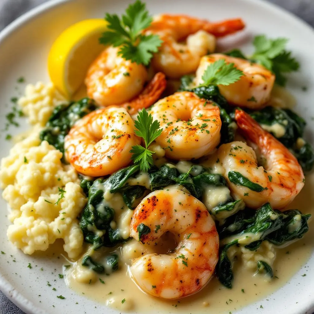 Creamy Garlic Prawns with Spinach – Keto Dinner in 20 Minutes serving