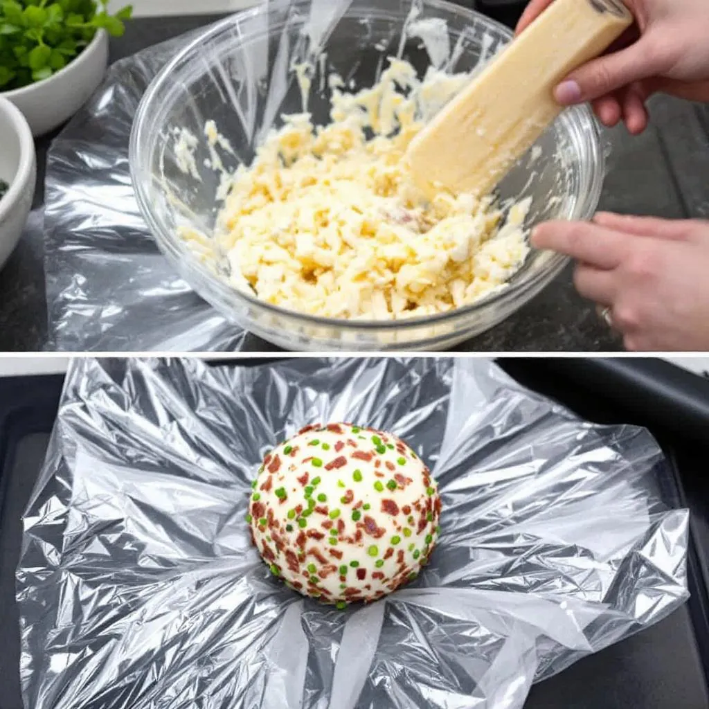Keto Cheese Ball with Crispy Bacon and Chives – Perfect Party Appetiser extra:step-by-step